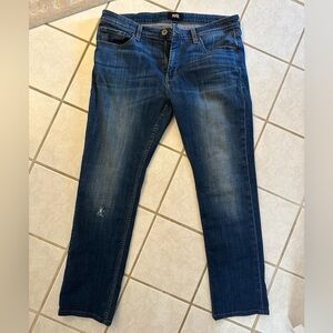 PAIGE Men's Dark Blue Straight Jeans